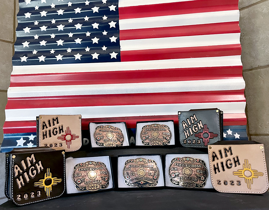 Photo of Aim High 2023 buckles and bags