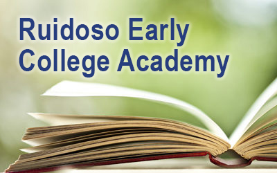 Photo of open book with "Ruidoso Early College Academy"