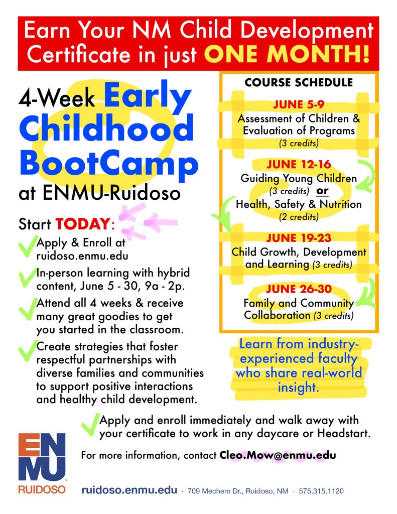 Early Childhood Bootcamp flyer