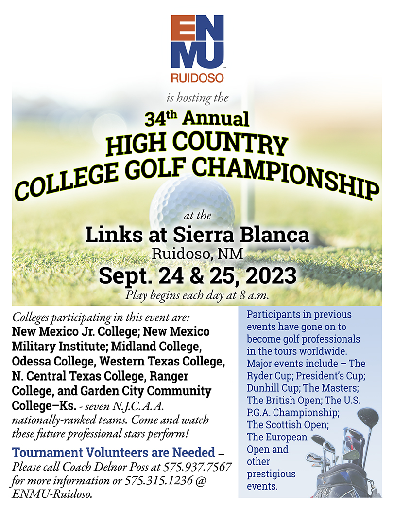 High Country College Golf Championship flyer