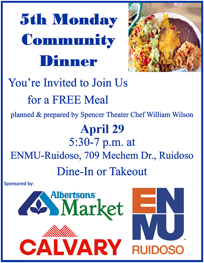 Free Community Meal, April 29 graphic