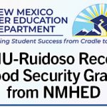 NMHED logo and "ENMU-Ruidoso Receives Food Security Grant" graphic
