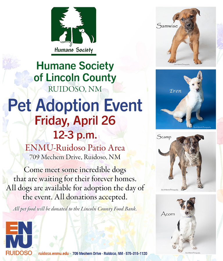 HSLC Pet Adoption Event, April 26 graphic