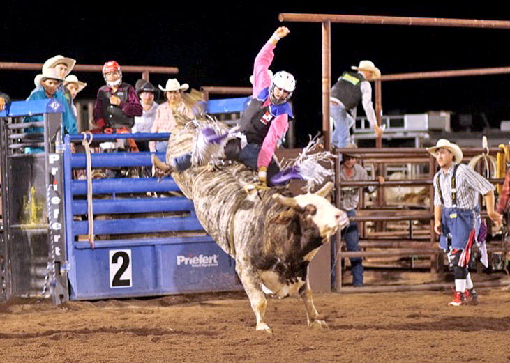 Photo of David Sanchez during the bull riding event