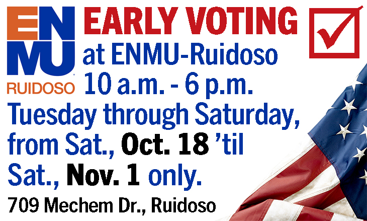 Early Voting begins Oct. 18 and runs through Nov. 1, 10a to 6p, closed Sun & Mon. graphic
