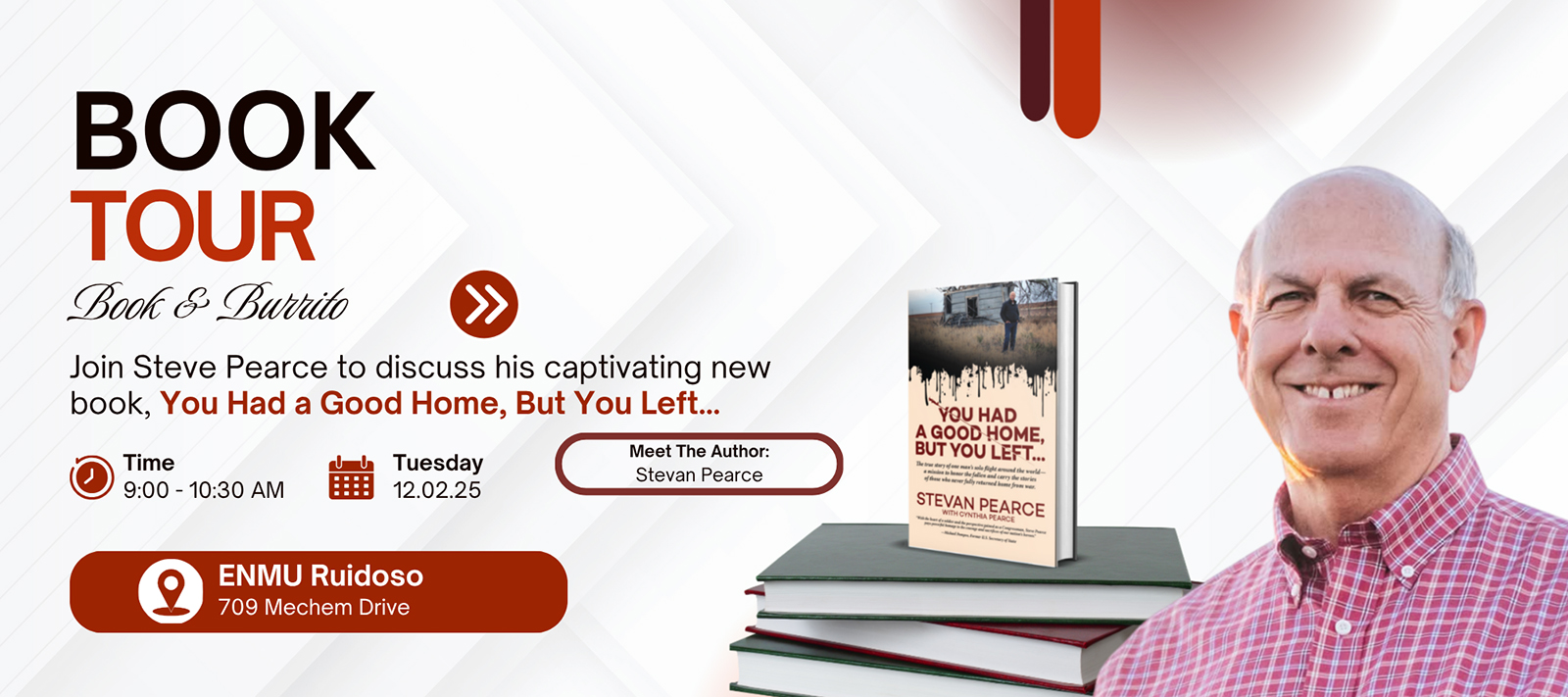 Book Signing with Steve Pearce, Dec. 2, 9:30 a.m.