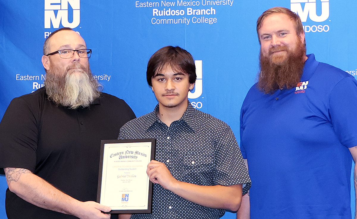 Photo of James Griffith, Gabriel Nelson and Gray Mowery at Student Awards Ceremony, April 22, 2026