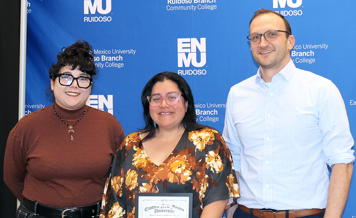 English Faculty Laura Vasquez Lopez with Margarita Montejano and English Department Chair Jeff Frawley