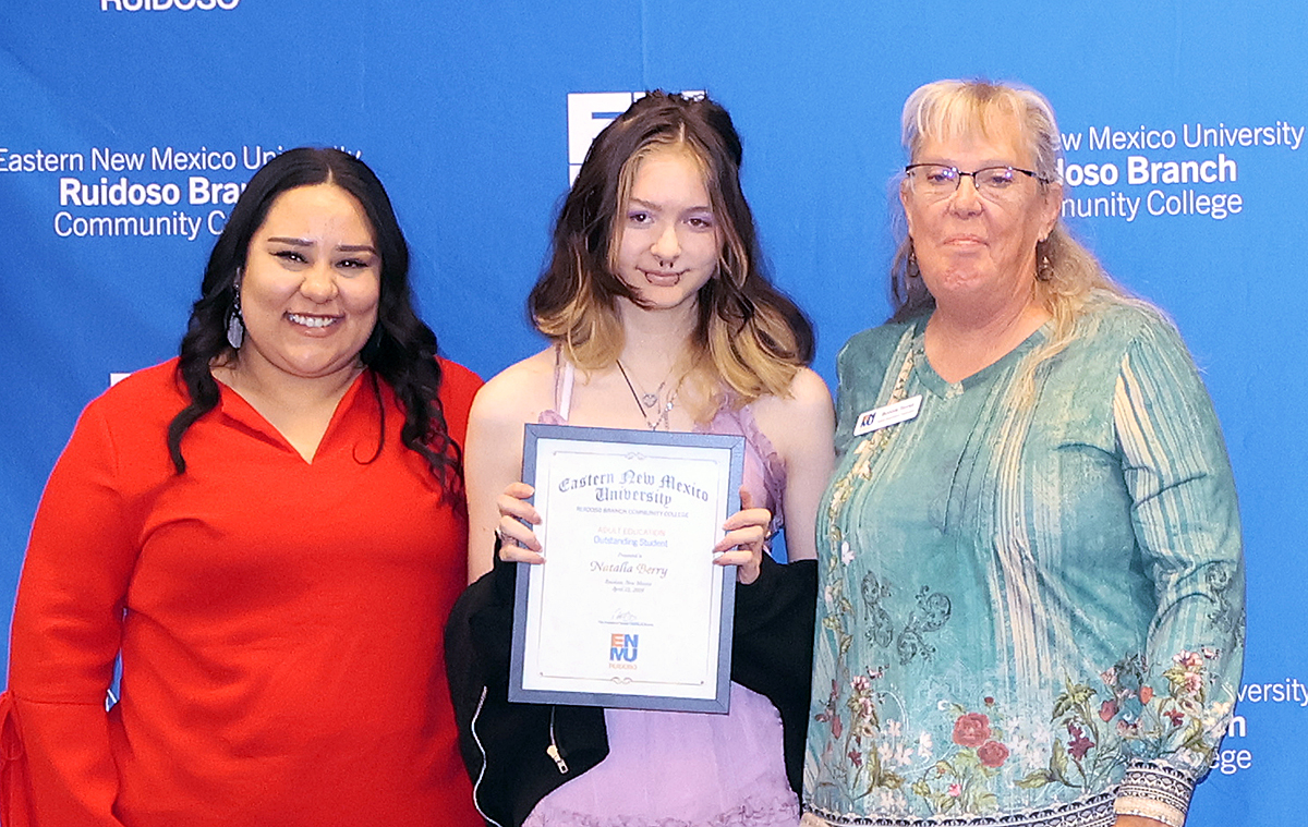 Adult Ed Program Coordinator Destini Taylor with Natalia Berry and Adult Ed Instructor Bonnie Torrez