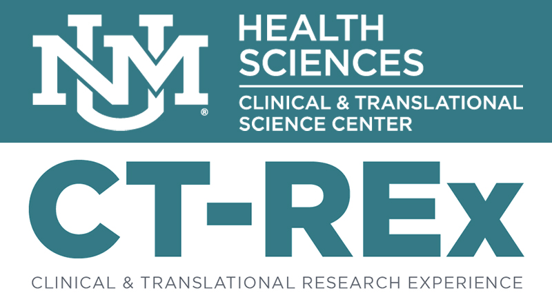 UNM Health Services logo with CT-REx Clinical & Translational Research Experience Program logo