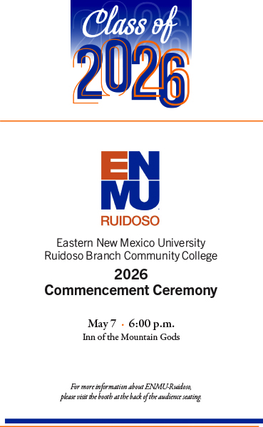 ENMU-Ruidoso 2026 Commencement Ceremony Program cover graphic