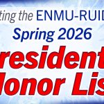 "Presenting the ENMU-Ruidoso Spring 2026 President's Honor List" graphic