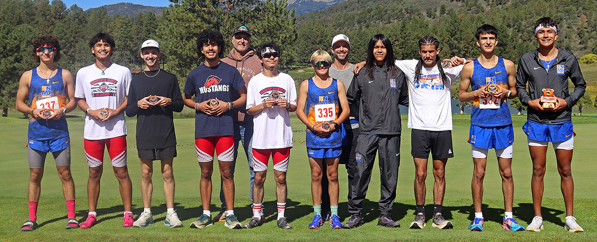 Photo of Cross Country Men's Team top 10 finishers at the ENMU-Ruidoso Home Meet at Inn of the Mountain Gods, Mescalero, on Oct. 1, 2026