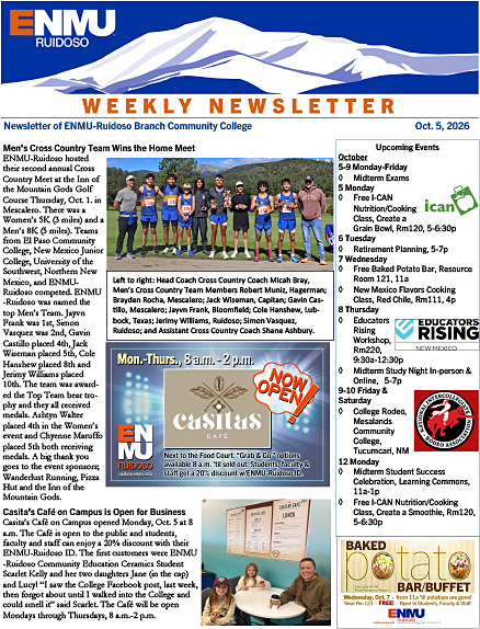 ENMU-Ruidoso Weekly Newsletter, Oct. 5, 2026 thumbnail graphic